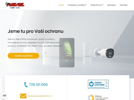 r e v e l a spol. s.r.o., alarmy, zabezpečení, jablotron poskytujeme profesionální služby na zabezpečení rodinného domu či bytu v okolí prahy.