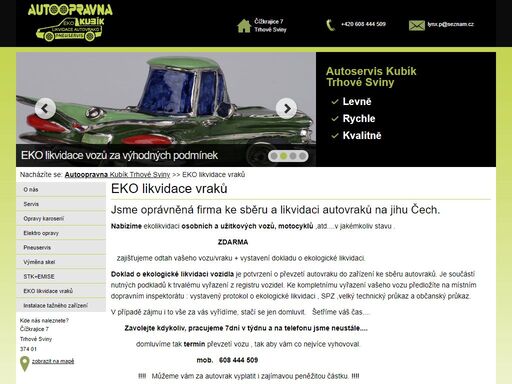 autoservis kubík - autoopravy, ekolikvidace trhové sviny