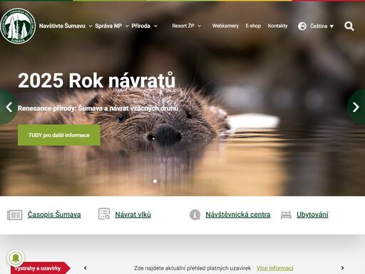 oficiální webové stránka národního parku šumava, který zastřešuje národní park a chráněnou krajinnou oblast?.