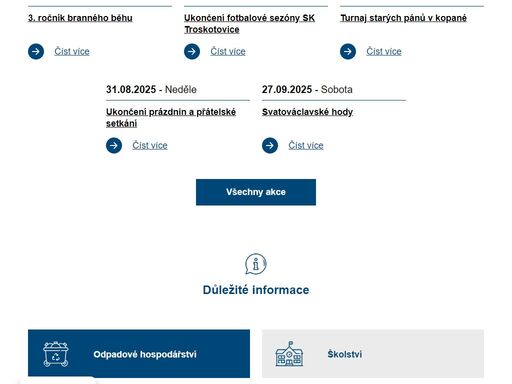 oficiální stránky městyse troskotovice