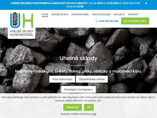 prodej veškerých pevných paliv, černého uhlí, hnědého uhlí, uhelné brikety, koks
