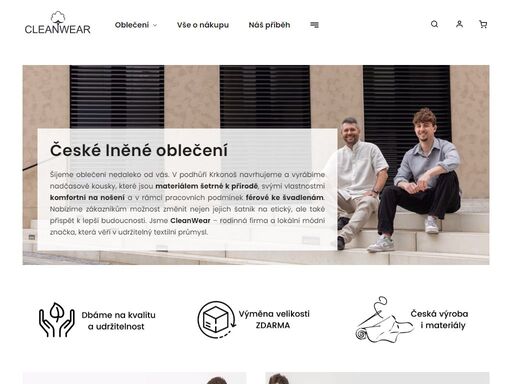 dopřejte si prémiové lněné oblečení tuzemské výroby s důrazem na kvalitu, udržitelnost a pohodlí. jsme cleanwear - oděvní značka z krkonoš.
