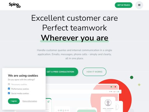 perfect teamwork and customer care in a single application. handle customer queries and internal communication in one place.