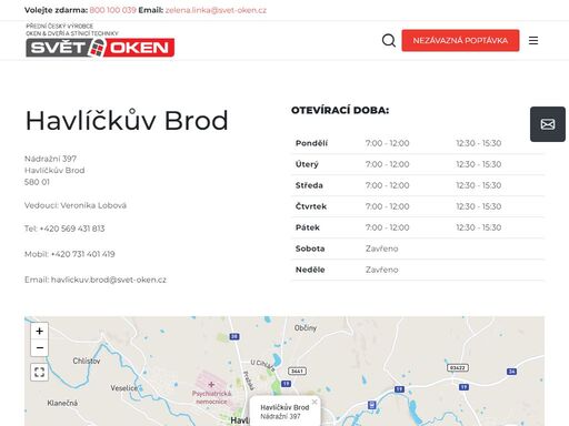 pobočka společnosti svět oken havlíčkův brod nabízí do konce měsíce se slevou plastová okna, plastové dveře, hliníková okna, hliníkové dveře, garážová vrata, balkóny a lodžie a stínící techniku.