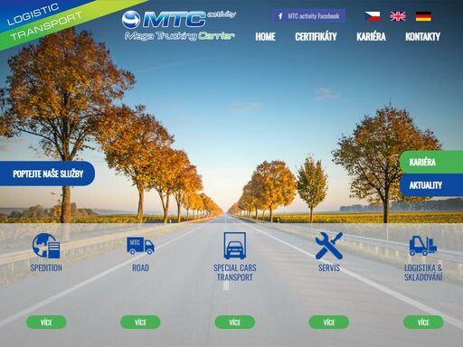 společnost poskytující přepravní služby, servis nákladních vozidel, přepravy speciálních vozů, zajištění logistiky a skladovacích prostor