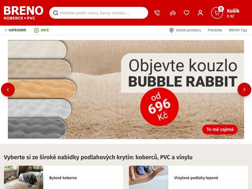 nakupujte na e-shopu koberce breno, nabízíme kompletní sortiment podlahových krytin. koberce v metráži, pvc/lino, kusové koberce, vinylové podlahy ?