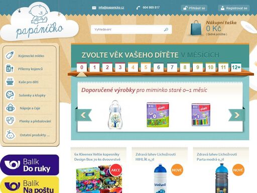 papáníčko.cz je český internetový obchod s bohatou nabídkou dětských potravin a potřeb.