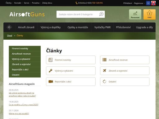 jsme jedním z největších a nejstarších airsoft obchodů v čr. specializujeme se na prodej airsoft zbraní, příslušenství, doplňků, výstroje a vybavení.