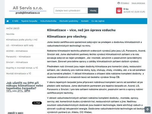 prodej a servis klimatizace, vzduchotechniky a tepelných čerpadel.