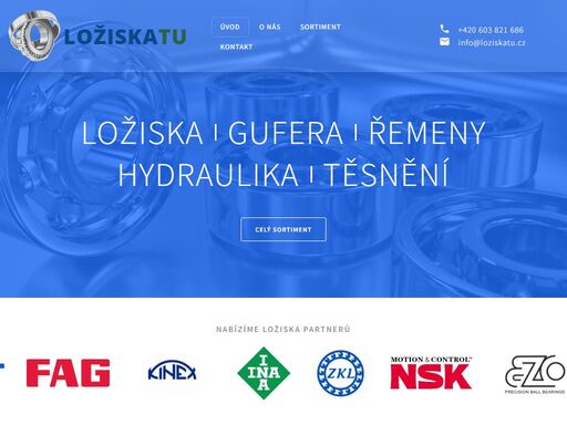 široký sortiment strojních součástí - ložiska, gufera, řemeny, hydraulika, těsnění