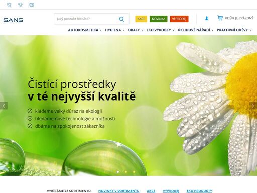 společnost sans vám nabízí čistící prostředky, autokosmetiku mafra, papírové ručníky, toaletní papír a drogerii a další.