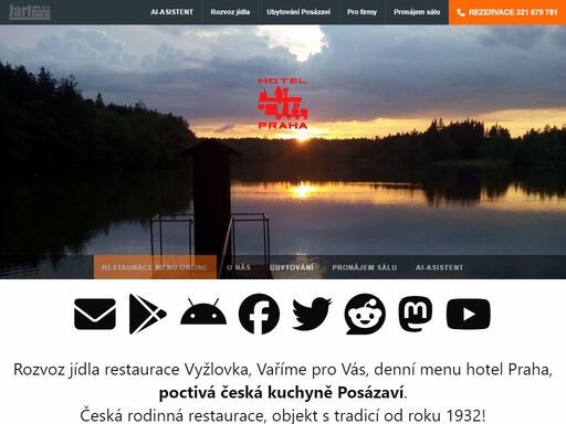 ubytování vyžlovka hotel praha. vaříme pro vás! objednejte si menu restaurace vyžlovka. rozvoz jídla vyžlovka. česká kuchyně, hotovky, minutky, denně čerstvá teplá jídla po celý den. ubytování vyžlovka hotel praha pro firmy, skupiny i jednotlivce. rozvoz jídla vyžlovka - praha a okolí. hotel restaurace praha vyžlovka: ubytování, firemní společenské akce, aktivity pro rodiče s dětmi, víkendové pobyty s plnou penzí. pronájem sálu pro vaše akce!