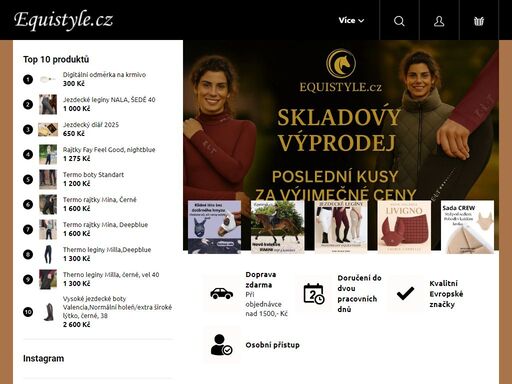vítejte v equistyle.cz. equistyle.cz – kde se láska ke koním setkává s kvalitou a stylem
 
equistyle.cz vznikl z opravdové lásky ke koním a touhy nabídnout vybavení, které respektuje jedinečné pouto mezi jezdcem a koněm. pečlivě pro vás vybíráme kvalitní jezdecké potřeby, krmiva a doplňky, které podporují pohodlí,…