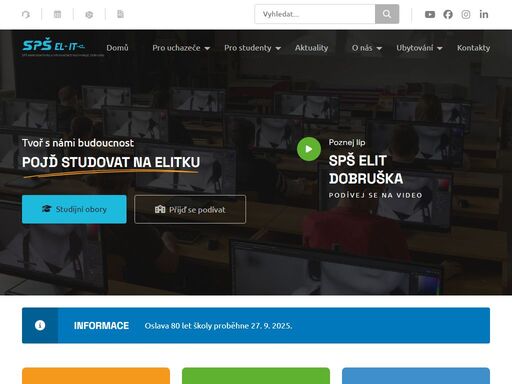 tvoř s námi budoucnost. studuj na spš elit v dobrušce. jsme střední průmyslová škola elektrotechniky a informačních technologií.