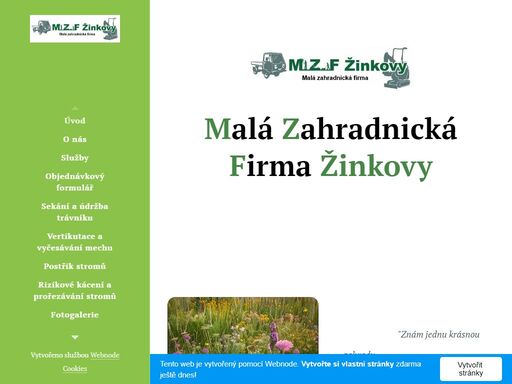 malá zahradnická firma žinkovy