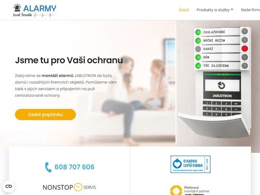 montujeme alarmy a autoalarmy jablotron, zajistíme napojení na pult centralizované ochrany.