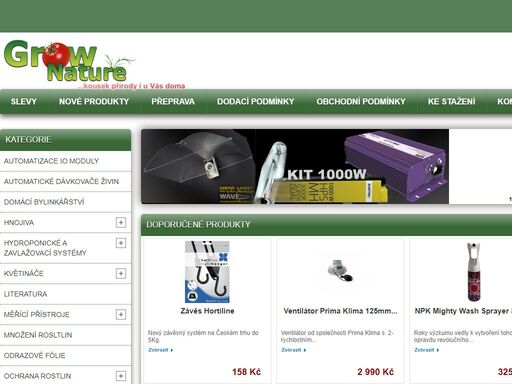zahradnictví moderní doby nabízející šetrné produkty pro pěstování rostlin s důrazem na okolní prostředí a po celý rok. při nákupu nad 2000kč, poštovné zdarma.