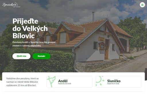 přijeďte do velkých bílovic, penziony anděl a sluníčko jsou tím pravým místem k vašemu odpočinku. 