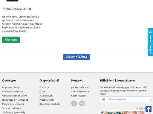 geoobchod.cz - sortiment geodetických, navigačních a stavebních přístrojů a pomůcek. 6 poboček! nivelační přístroje, gps, teodolity, gnss, totální stanice, laserové dálkoměry, stavební lasery, metry, stativy.