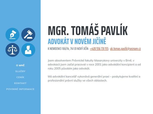 advokátní kancelář,občanské právo ,obchodní právo, trestní právo advokátní kancelář mgr. tomáš pavlík v novém jičíně