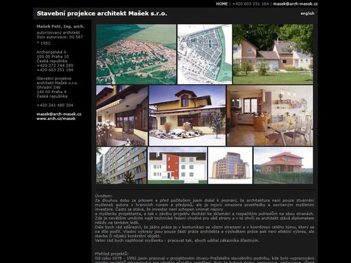 stavební projekce architekt mašek s.r.o., mašek petr, ing. arch.