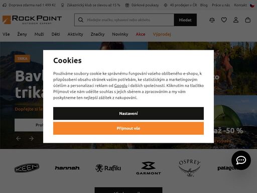 rock point - váš outdoor expert nabízející outdoorové vybavení, turistické oblečení, boty, batohy, stany, spacáky a kempinkové doplňky.