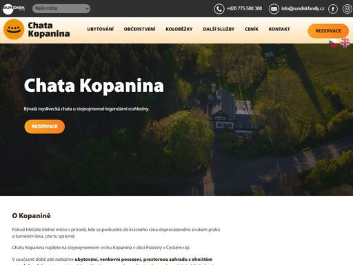 bývalá myslivecká chata u stejnojmenné legendární rozhledny. rezervace o kopanině pokud hledáte klidné místo v přírodě, kde se probudíte do krásného rána doprovázeného