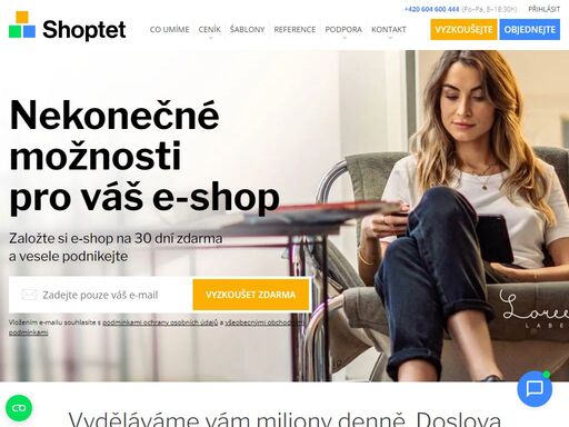 objevte nekonečné možnosti pro vaše online podnikání. založte si vlastní e-shop na 30 dní zdarma a zjistěte, co všechno shoptet nabízí.