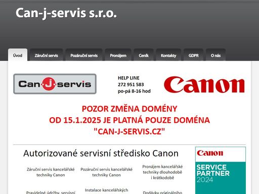 can-j-servis: záruční servis canon, opravy kopírovacích strojů, tiskáren a faxů, dodávky spotřebního materiálu, pronájem zařízení. authorizovaný partner canon