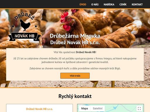 drůbež novák hb - drůbežárna mírovka u havlíčkova brodu - zemědělská výroba, chov a prodej drůbeže.