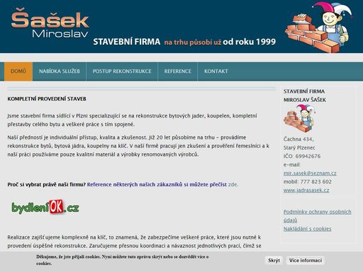 provádíme stavební práce - rekonstrukce koupelen, rekonstrukce bytových jader, koupelny na klíč, obklady a dlažby, instalatérské a topenářské práce, rozvody plynu, bytová jádra.
