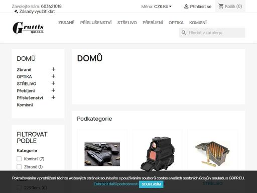 prodej zbraní a střeliva