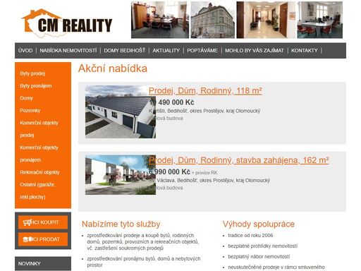 nákup, prodej, pronájem bytů, rodiných domů a jiných nemovitostí v prostějově, hodoníně, olomouci přerově a okolí