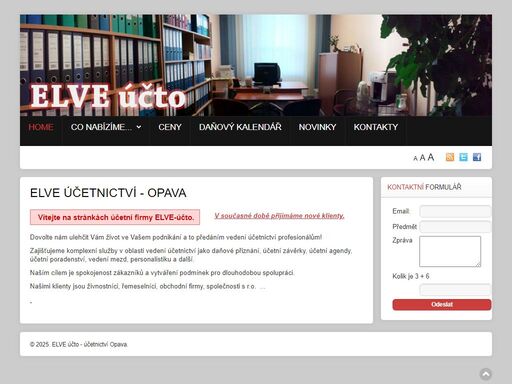 komplexní služby v oblasti vedení účetnictví jako daňové přiznání, účetní závěrky, účetní agendy, účetní poradenství, vedení mezd, personalistiku a další.