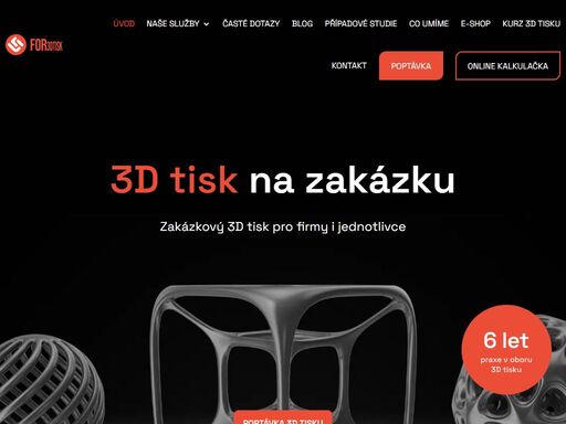 zakázkový 3d tisk z kvalitních materiálů. vyrábíme prototypy, technické díly i finální produkty. poptejte výrobu online.