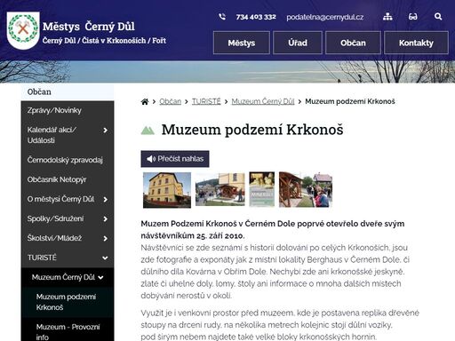 oficiální stránky městysu černý důl