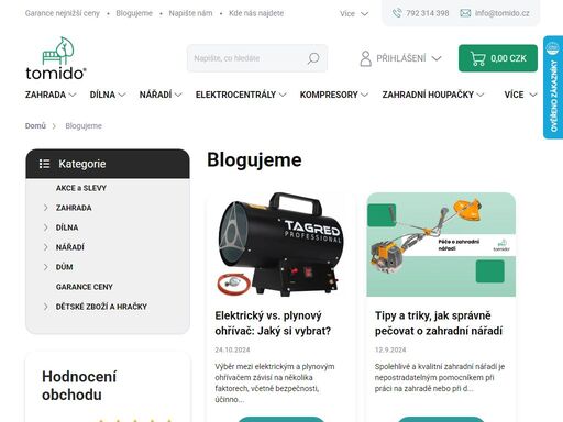 jsme specialisté na dům a zahradu! ? s námi si vybere každý. veškeré nářadí, vybavení dílny a vše pro dům a zahradu najdete na tomido.cz ?