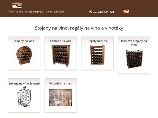 stojany na víno a regály na víno.