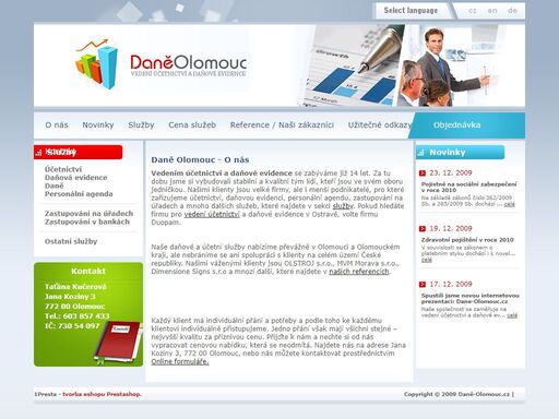 daně olomouc zajistí vedení vaší účetní, daňové, mzdové a personální agendy. zastupujeme na úřadech.