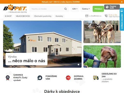 jsme český výrobce obojků, vodítek a postrojů z různých materiálů např. kůže, lana, popruh, neopren ... se sídlem v sokolči u poděbrad.
na trhu působíme již od roku 1991. jelikož je známá věc, že obojek musí být pro pejska komfortní a příjemný a páníčkovi také, rozhodli jsme se klást větší důraz na funkčnost a…
