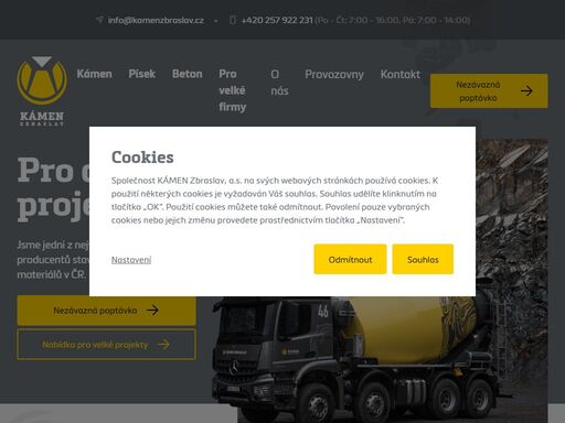 kamenolomy, pískovny a betonárny v čechách i na moravě. těžíme a
dodáváme kamenivo, štěrkopísky a vyrábíme betonové směsi včetně
dopravy i poradenství.