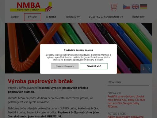 český certifikovaný výrobce papírových a plastových brček. kupujte za výrobní ceny! potřebujete jeden karton, anebo rovnou celou paletu? kupujte online!