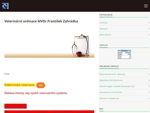 veterinární ordinace mvdr.františek zahrádka