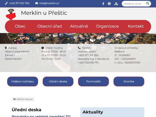oficiální stránky obce merklín