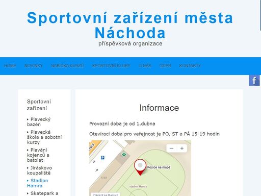 sportovní zařízení města náchoda, příspěvková organizace