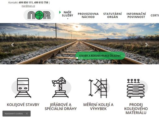 nor a.s. - kolejové a silniční stavby, cyklické údržby kolejišť, prodej hutního materiálu, zámečnická výroba