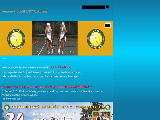 informace o činnosti a aktivitách tenisového oddílu