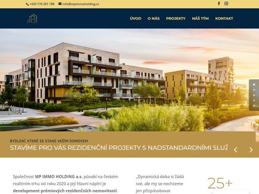 společnost mp immo holding a.s. působí na českém realitním trhu od roku 2020 a její hlavní náplní je development prémiových rezidenčních nemovitostí.