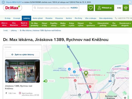 dr. max lékárna, jiráskova 1389, rychnov nad kněžnou | dr. max lékárna
