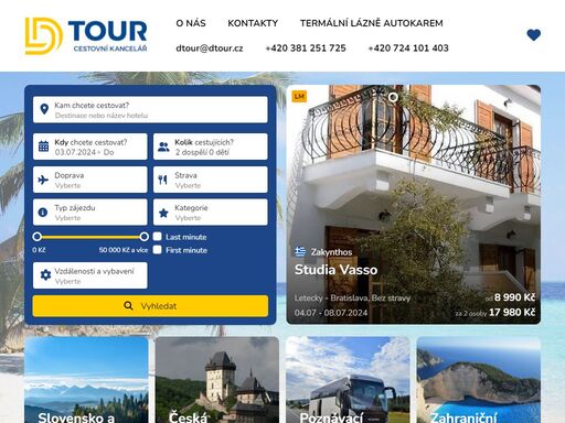 d-tour dovolená na slovensku, termálních lázně, ubytování v čechách i na moravě.